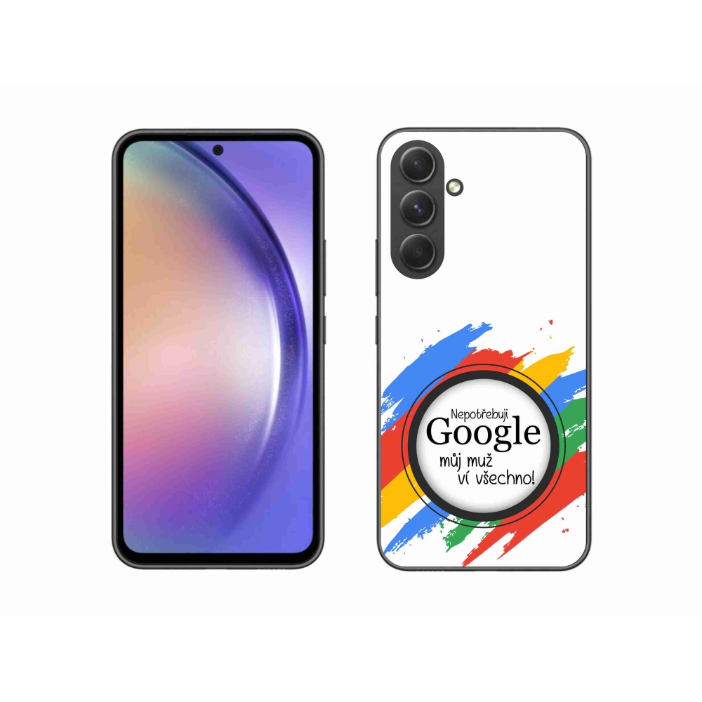 Gelový kryt mmCase na Samsung Galaxy A54 5G - muž ví všechno bílé pozadí