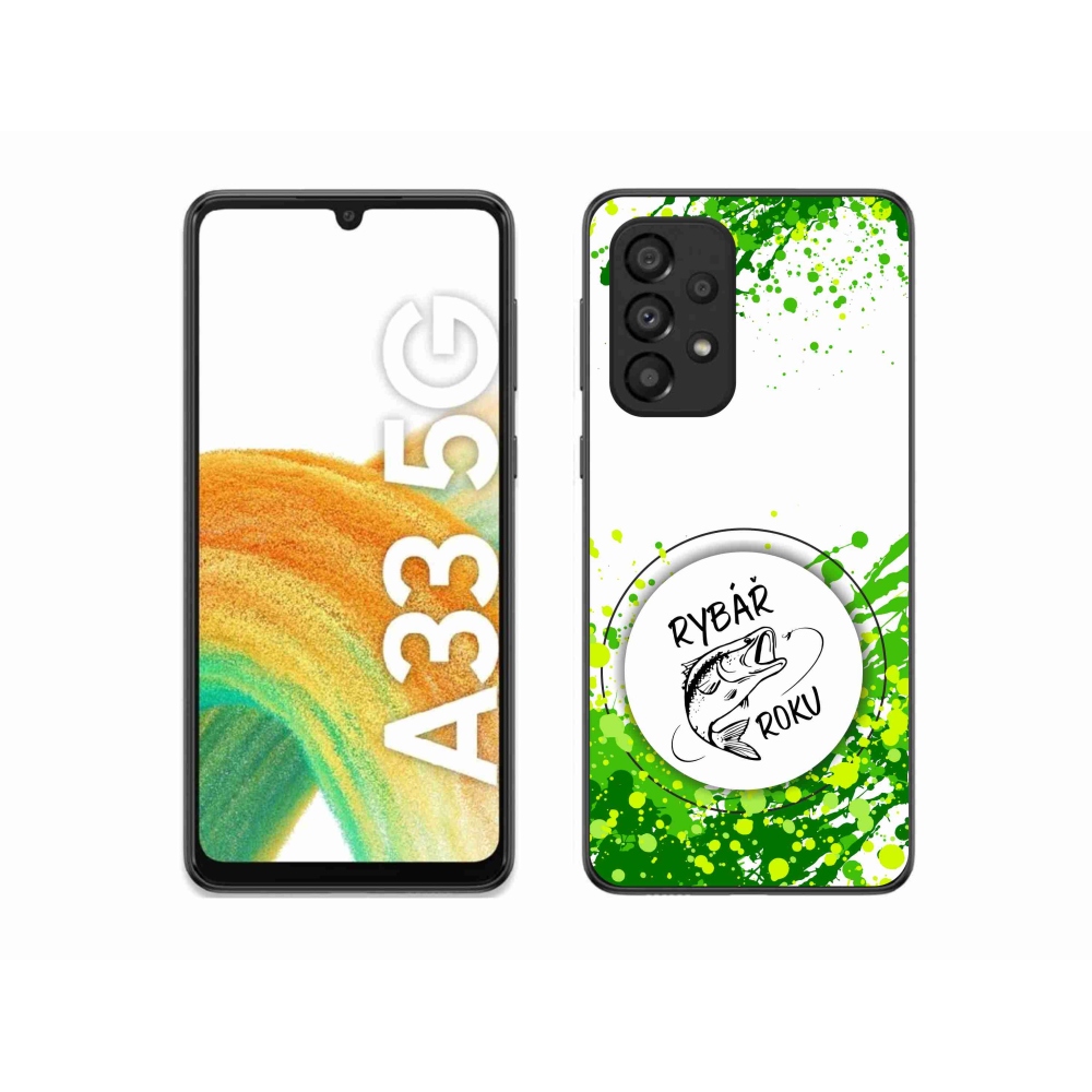 Gelový kryt mmCase na Samsung Galaxy A33 5G - rybář roku bílé pozadí