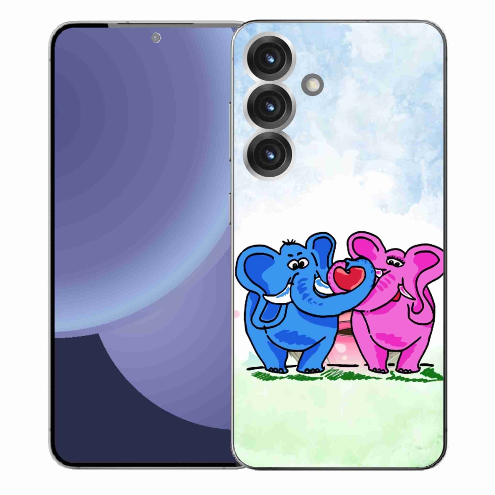 Gelový kryt mmCase na Samsung Galaxy S25+ - zamilovaní sloni