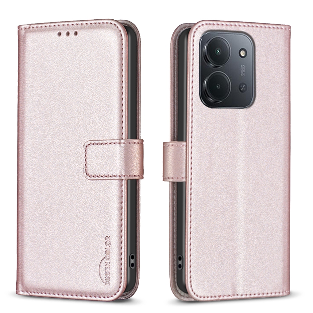 BNF knížkové pouzdro na Xiaomi Redmi 15C 4G/5G (173mm) - růžovozlaté