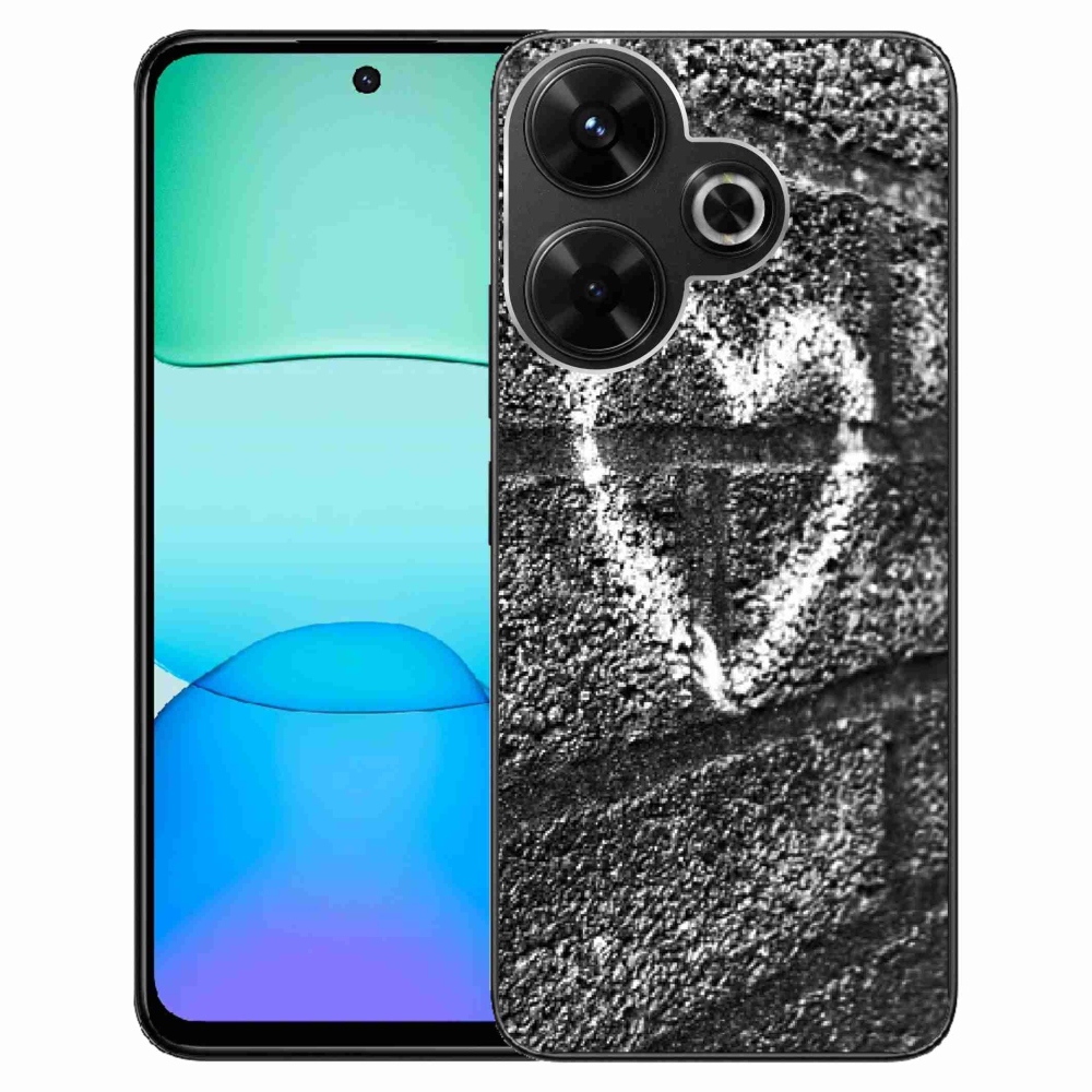 Gelový kryt mmCase na Xiaomi Redmi 13 4G/Poco M6 4G - srdce na zdi