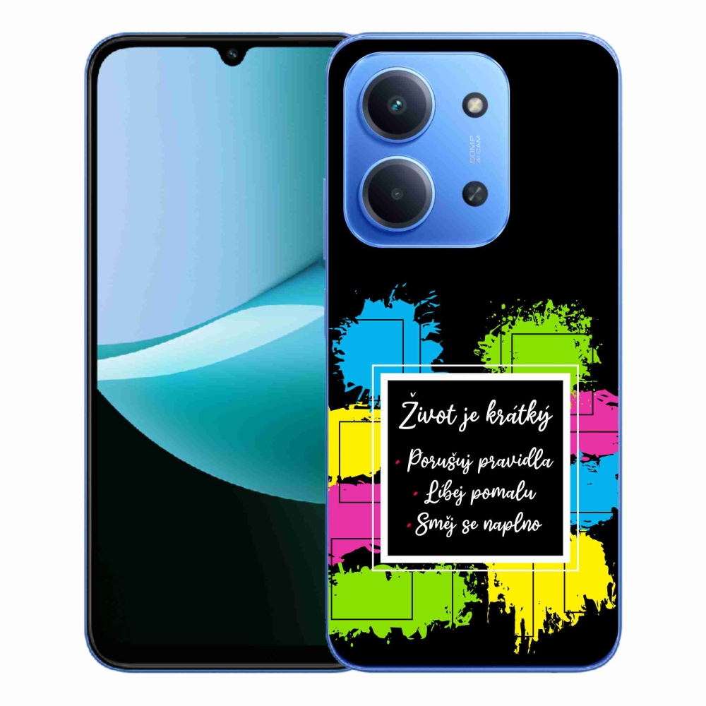 Gelový kryt mmCase na Xiaomi Redmi 15C 4G/5G (173mm) - citát 5 černé pozadí
