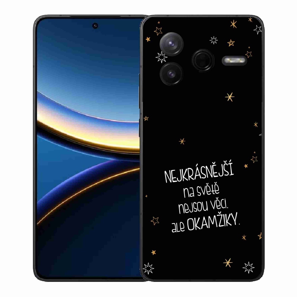Gelový kryt mmCase na Xiaomi Poco F7 Pro - citát 4 černé pozadí