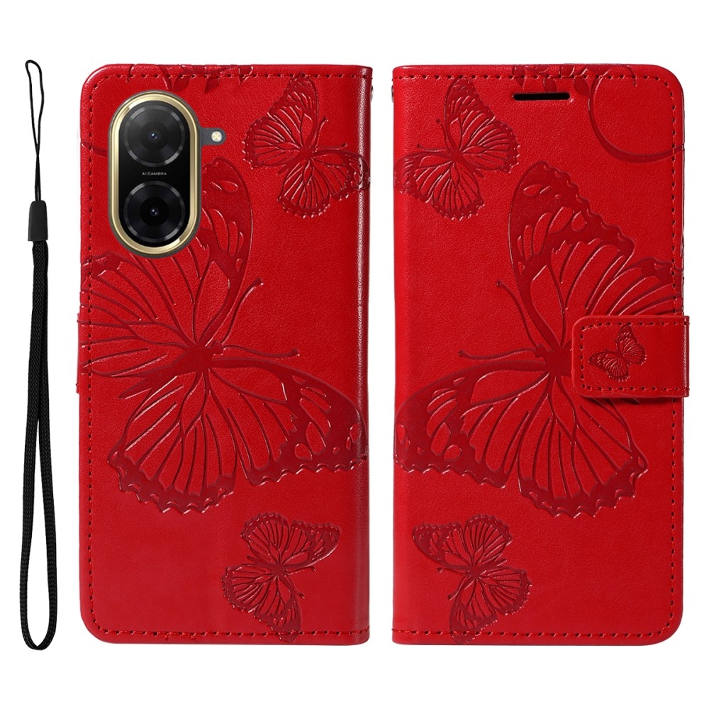 Big Butterfly knížkové pouzdro na Xiaomi Redmi A5 (171.7x77.8x8.3mm) - červené