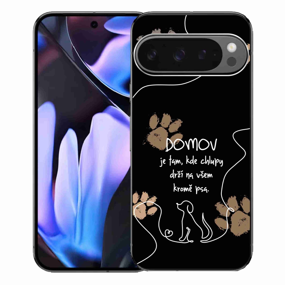 Gelový kryt mmCase na Google Pixel 9 Pro XL - psí motiv černé pozadí