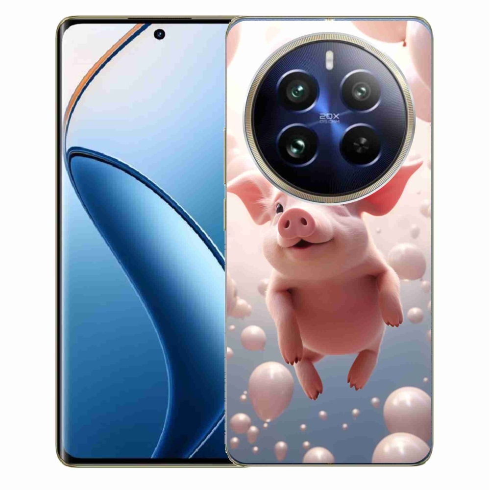Gelový kryt mmCase na Realme 12 Pro 5G/12 Pro+ 5G - prasátko s balónky