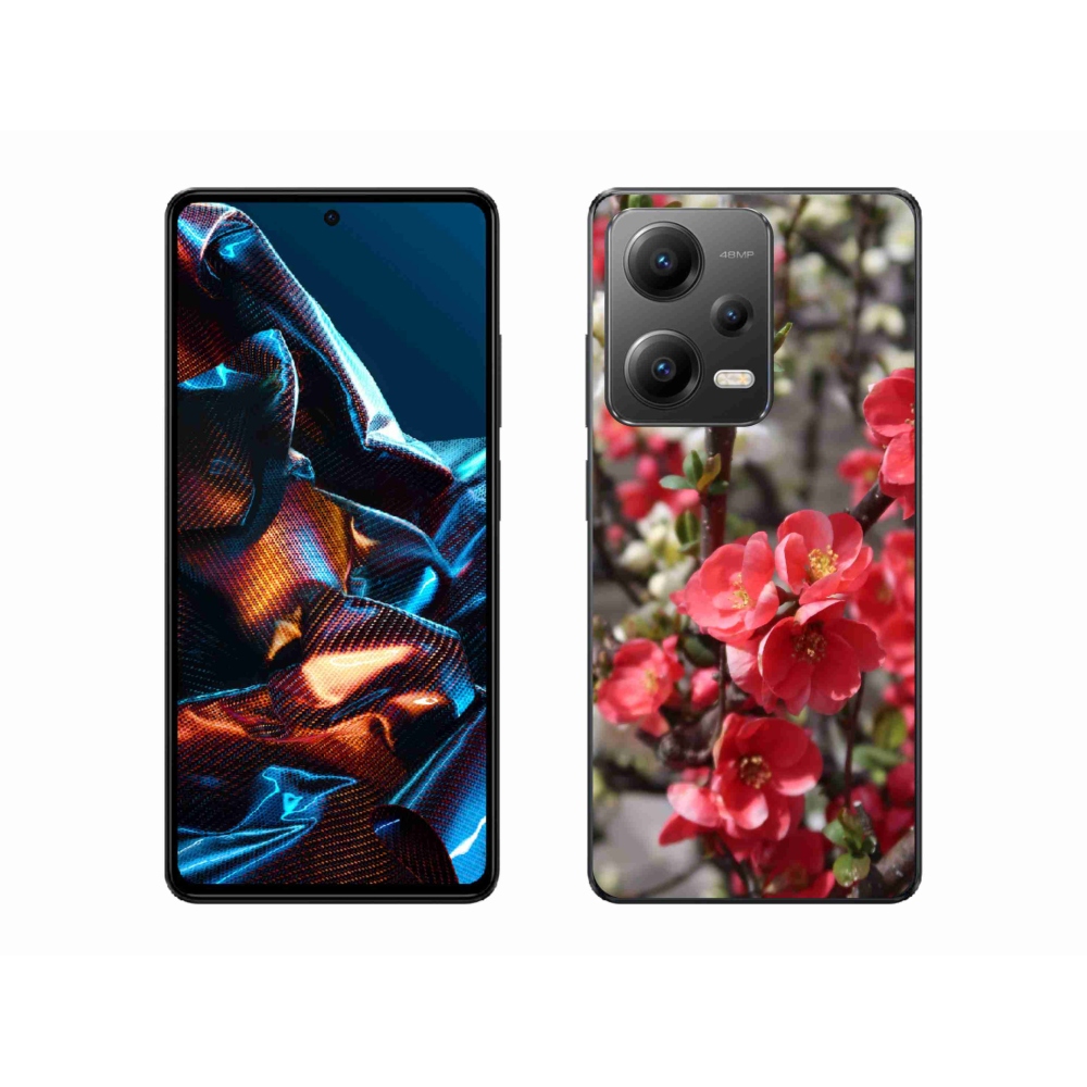 Gelový kryt mmCase na Xiaomi Redmi Note 12 Pro 5G - červené květy