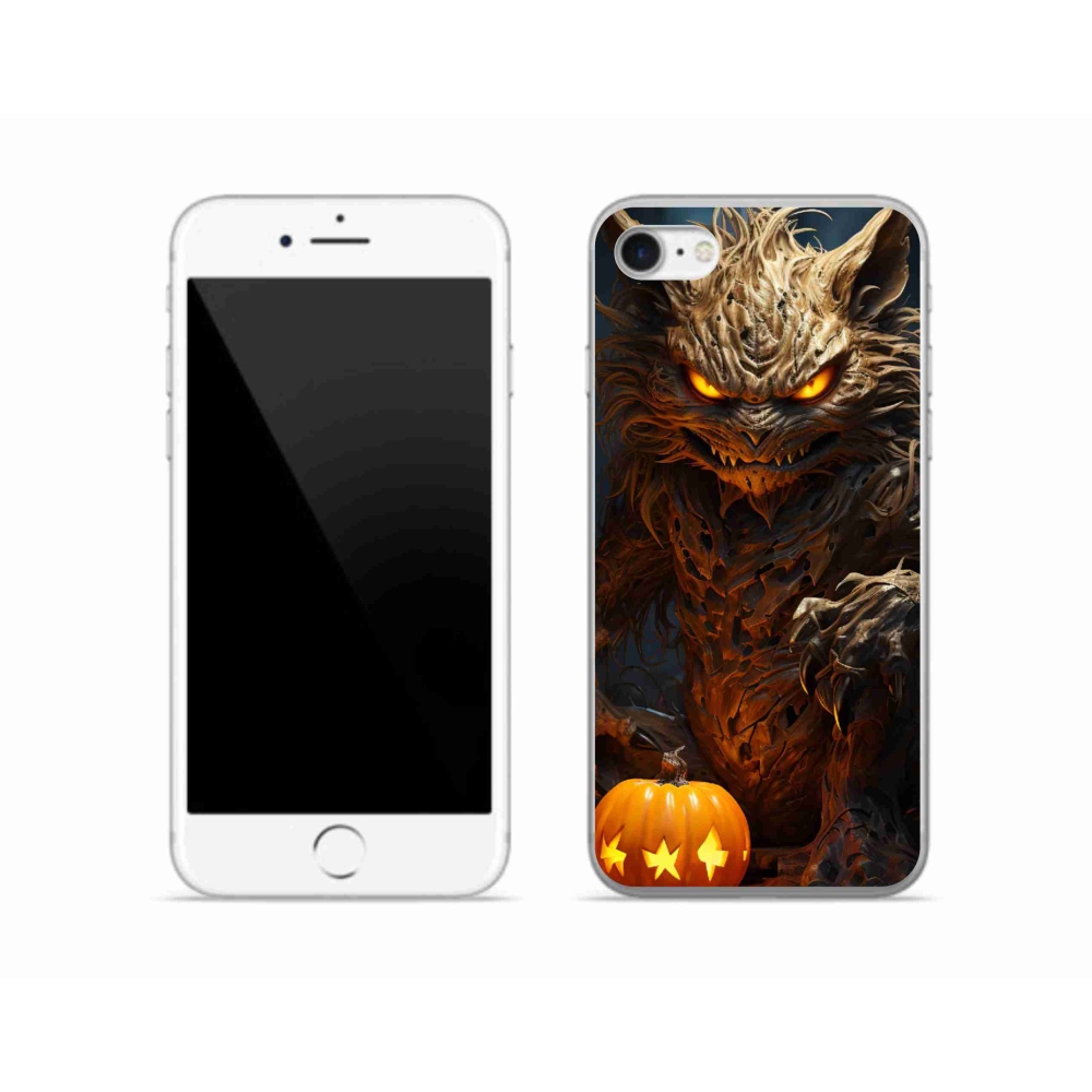 Gelový kryt mmCase na iPhone SE (2020) - halloweenská příšera