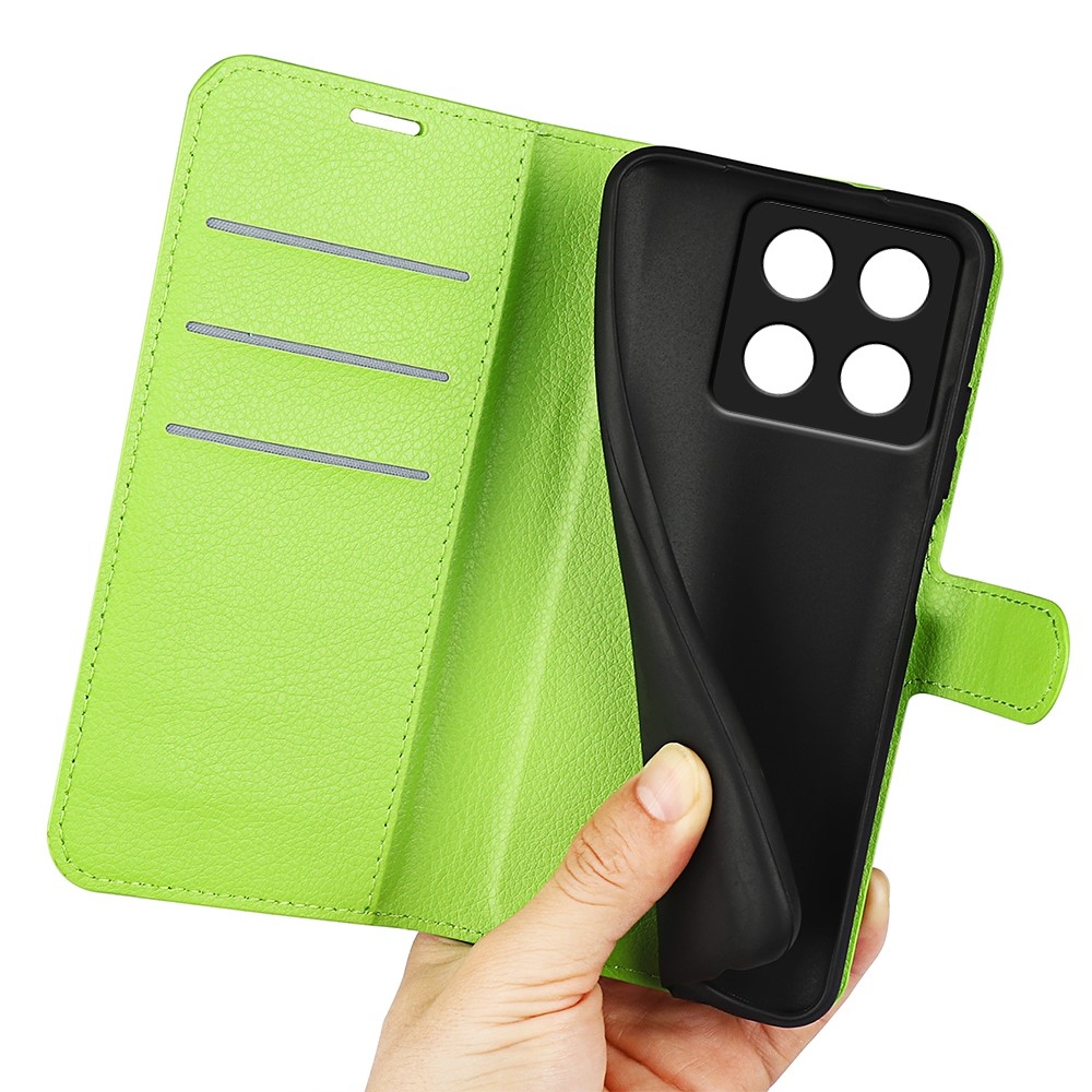 Litchi knížkové pouzdro na Xiaomi 14T Pro - zelené