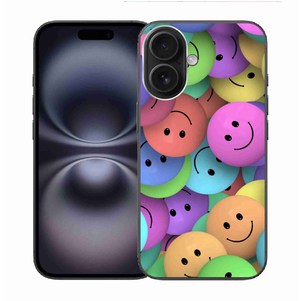 Gelový kryt mmCase na iPhone 16 - barevní smajlíci