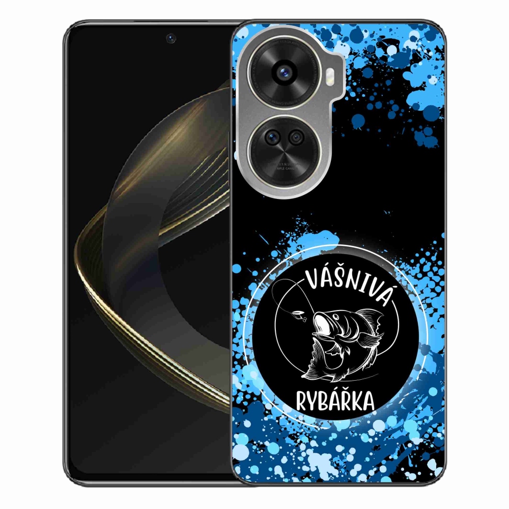 Gelový kryt mmCase na Huawei Nova 12 SE - vášnivá rybářka černé pozadí