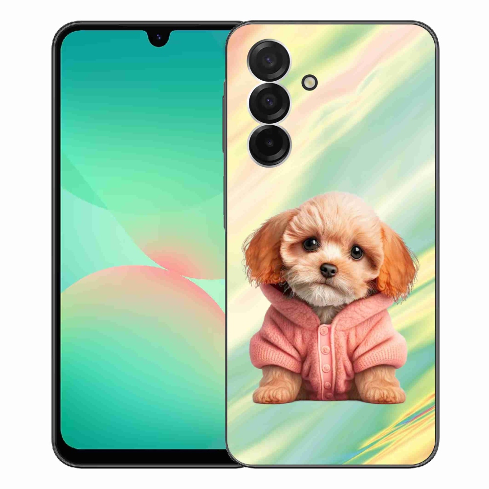 Gelový kryt mmCase na Samsung Galaxy A26 5G - štěně ve svetru