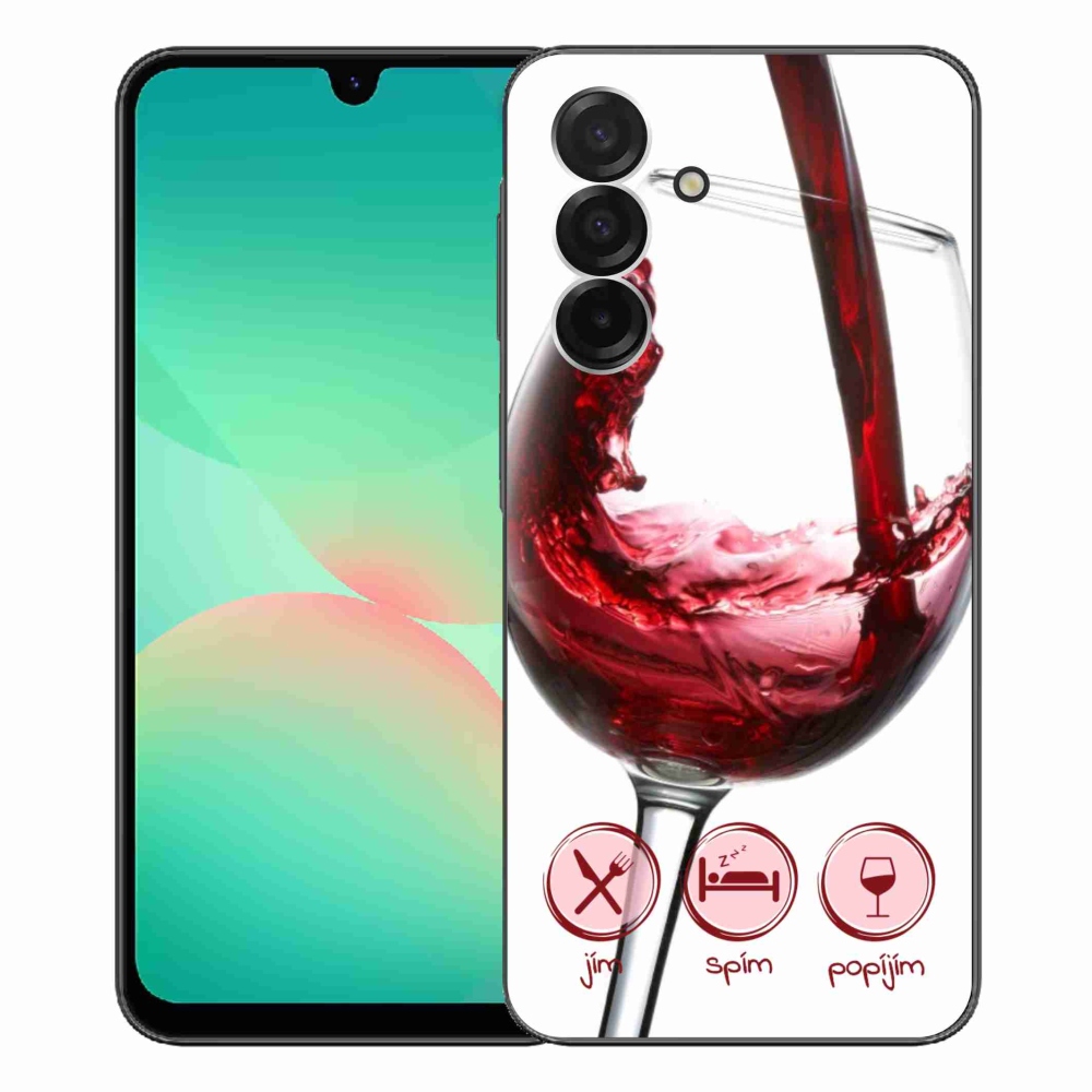 Gelový kryt mmCase na Samsung Galaxy A26 5G - sklenička vína červené