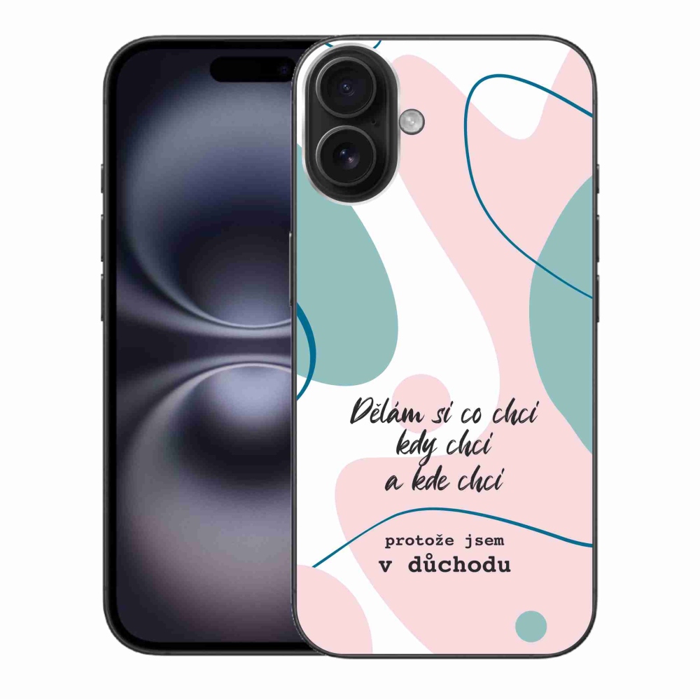 Gelový kryt mmCase na iPhone 16 Plus - vtipný text 10 bílé pozadí