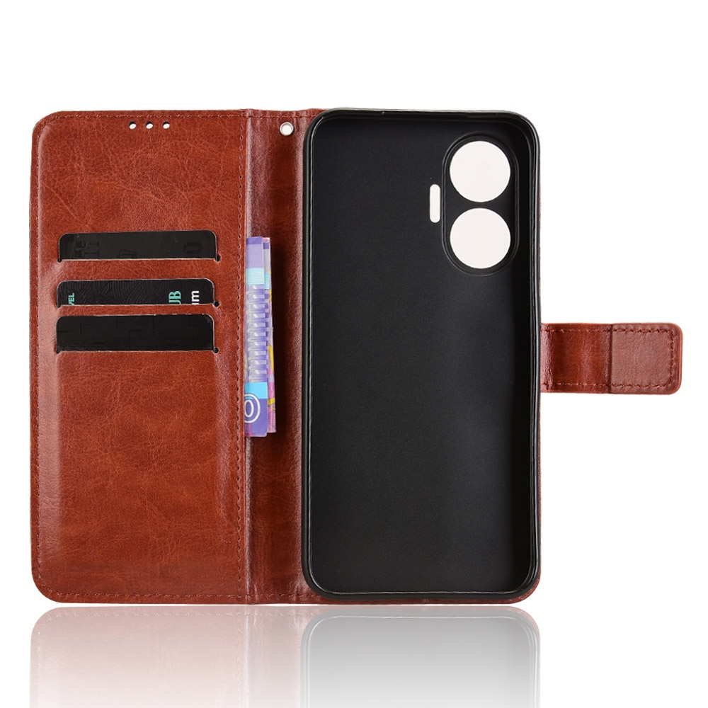Crazy knížkové pouzdro na Xiaomi Poco F7 5G - hnědé