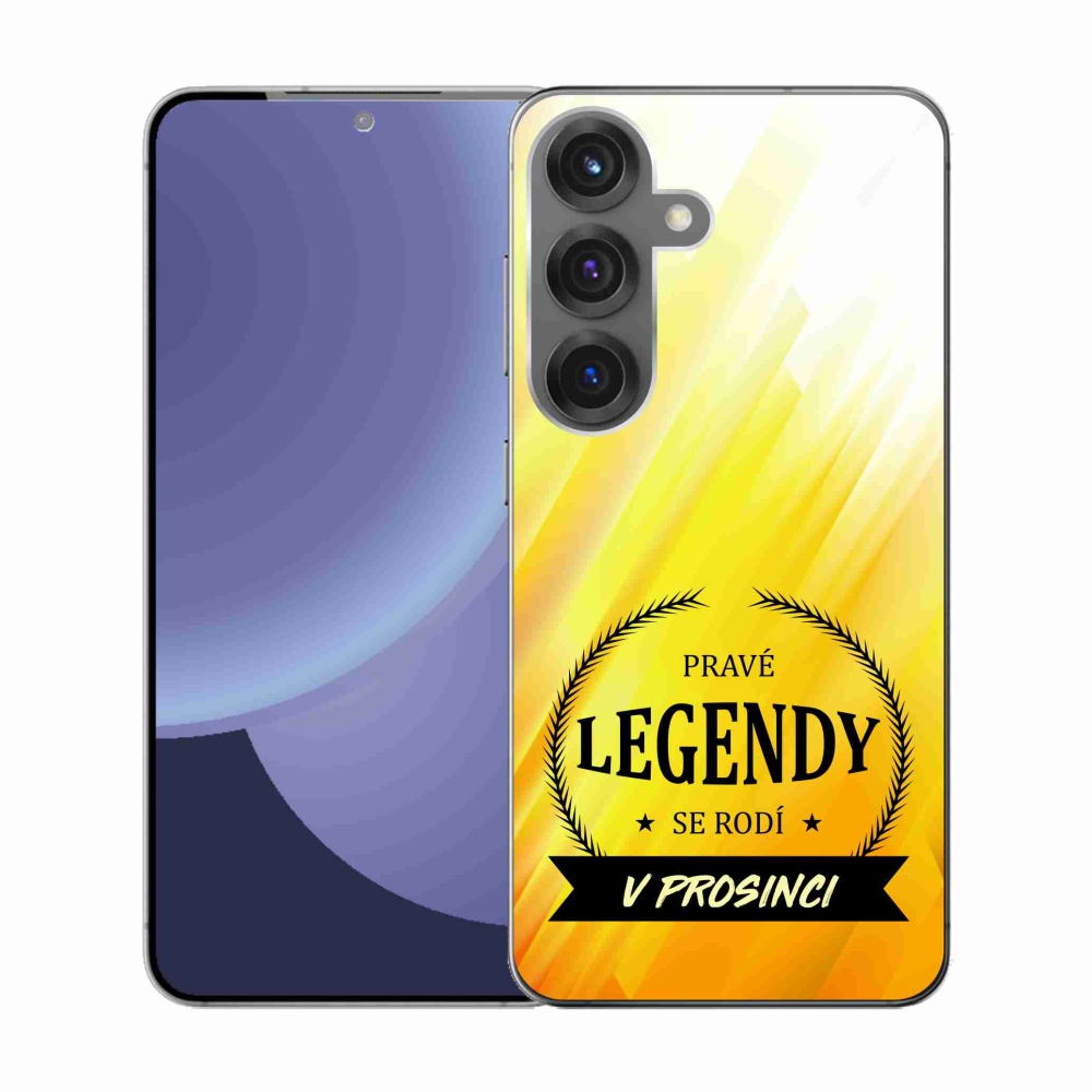 Gelový kryt mmCase na Samsung Galaxy S25 - legendy v prosinci žluté pozadí
