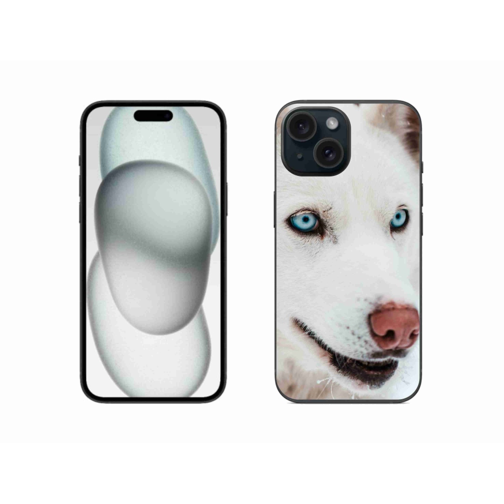 Gelový obal mmCase na iPhone 15 - psí pohled