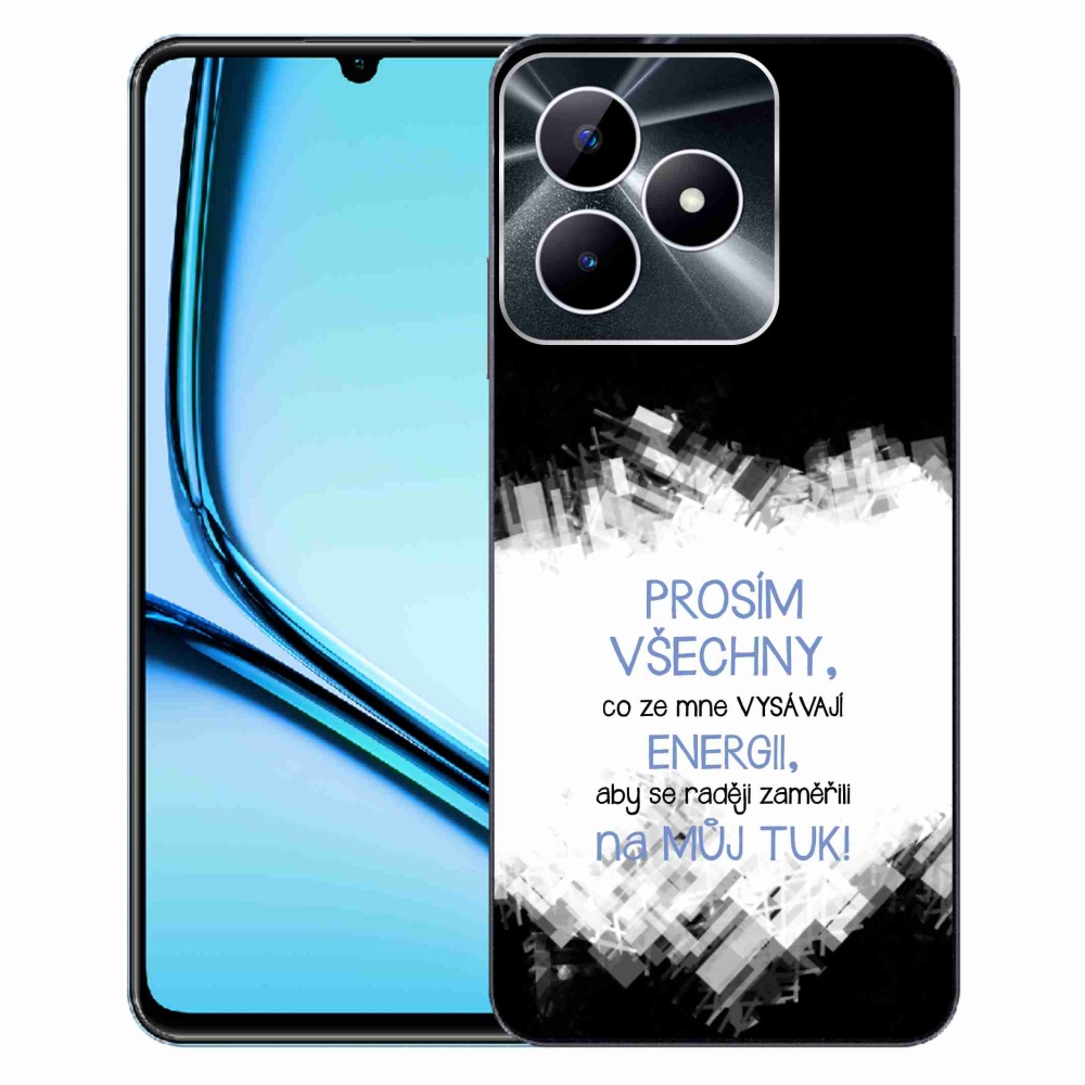 Gelový kryt mmCase na Realme Note 50 - vtipný text 1 modrý