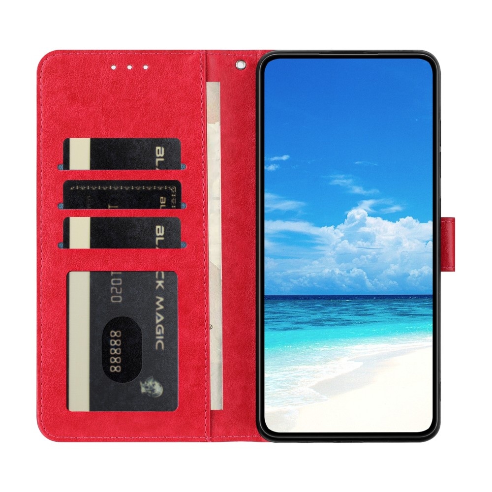 Floral Butterfly knížkové pouzdro na Xiaomi Redmi A5 (171.7x77.8x8.3mm) - červené