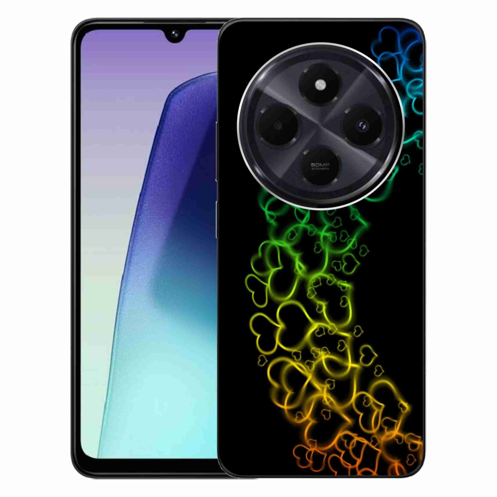 Gelový kryt mmCase na Xiaomi Redmi 14C/Poco C75 - barevná srdíčka