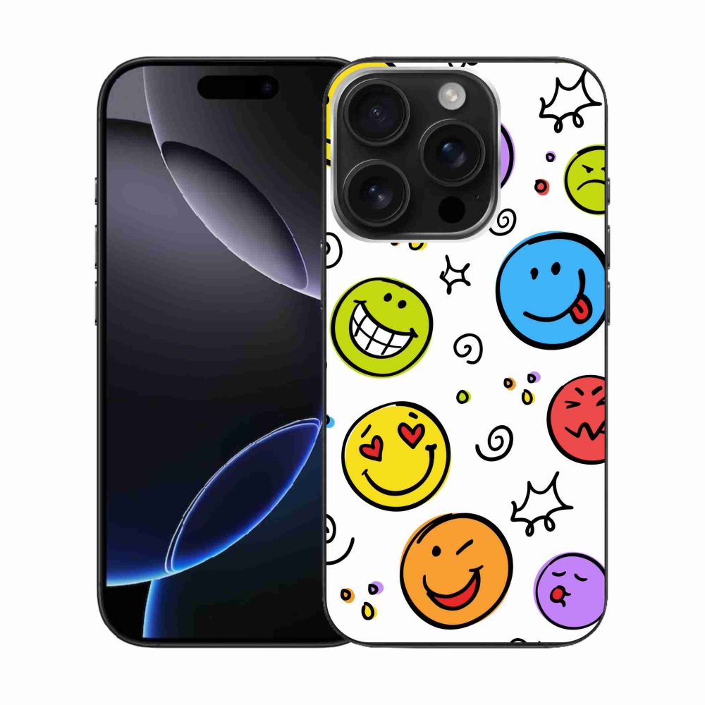 Gelový kryt mmCase na iPhone 16 Pro - smajlíci