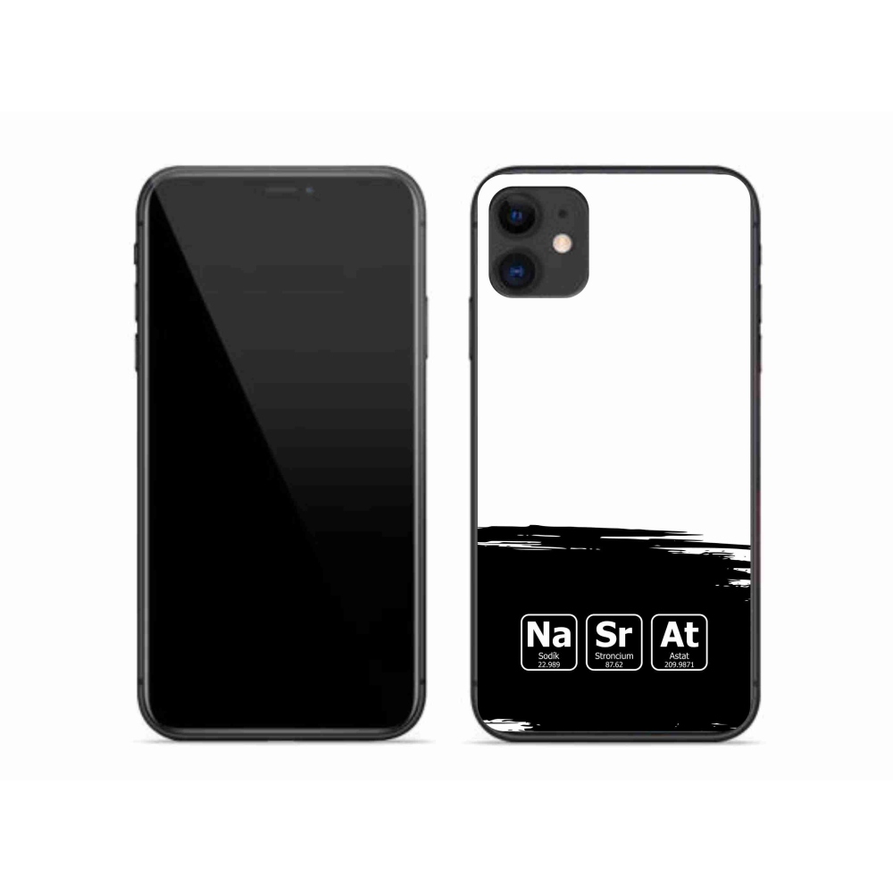 Gelový kryt mmCase na iPhone 11 - chemické prvky černobílé pozadí