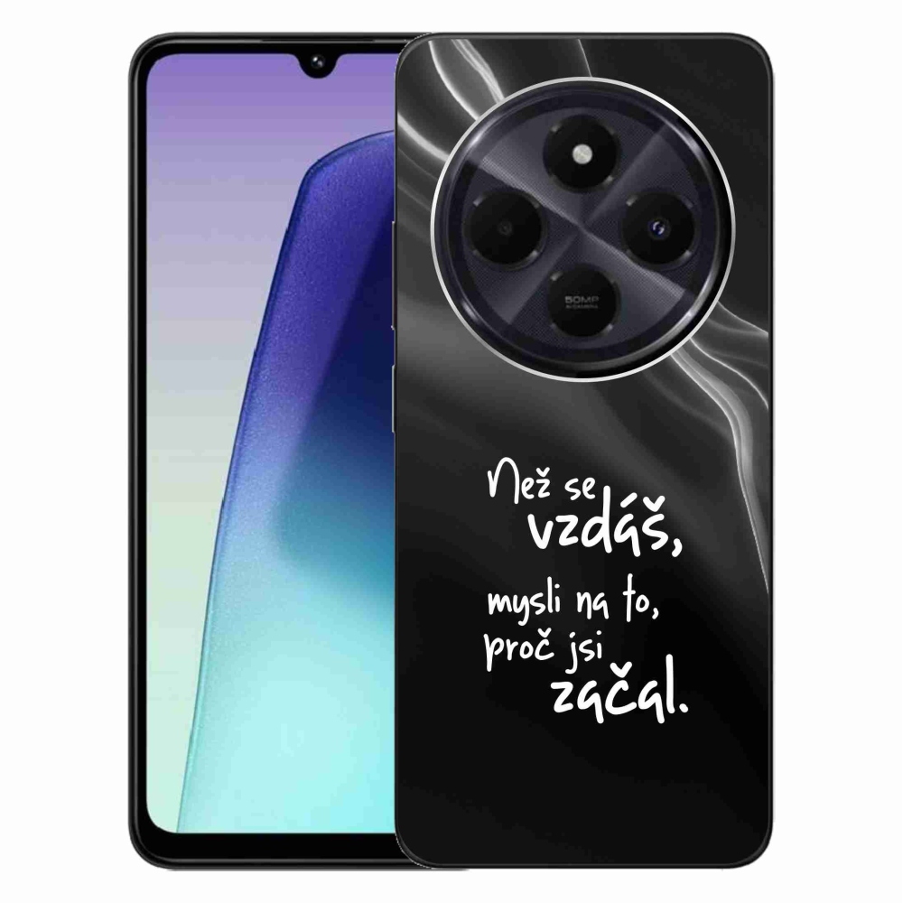 Gelový kryt mmCase na Xiaomi Redmi 14C/Poco C75 - citát 2 černé pozadí