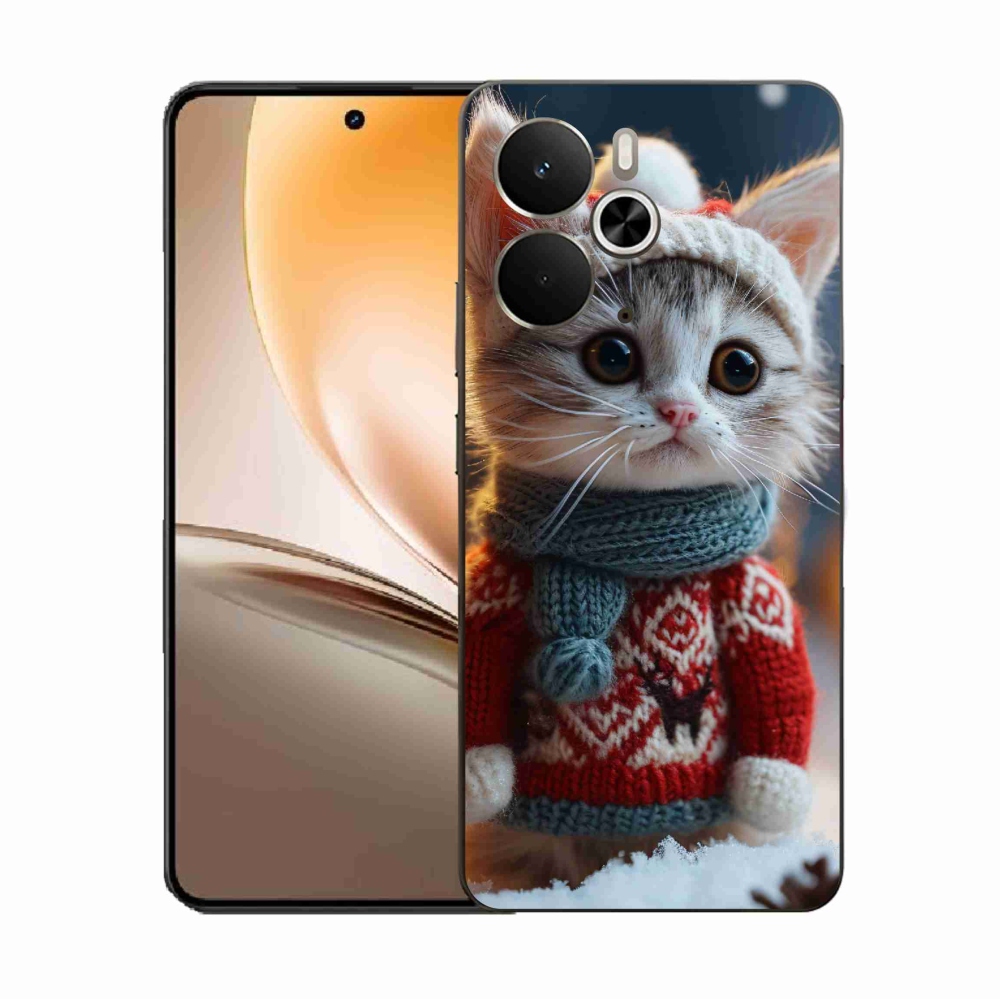 Gelový kryt mmCase na Realme 14 5G - kotě ve svetru