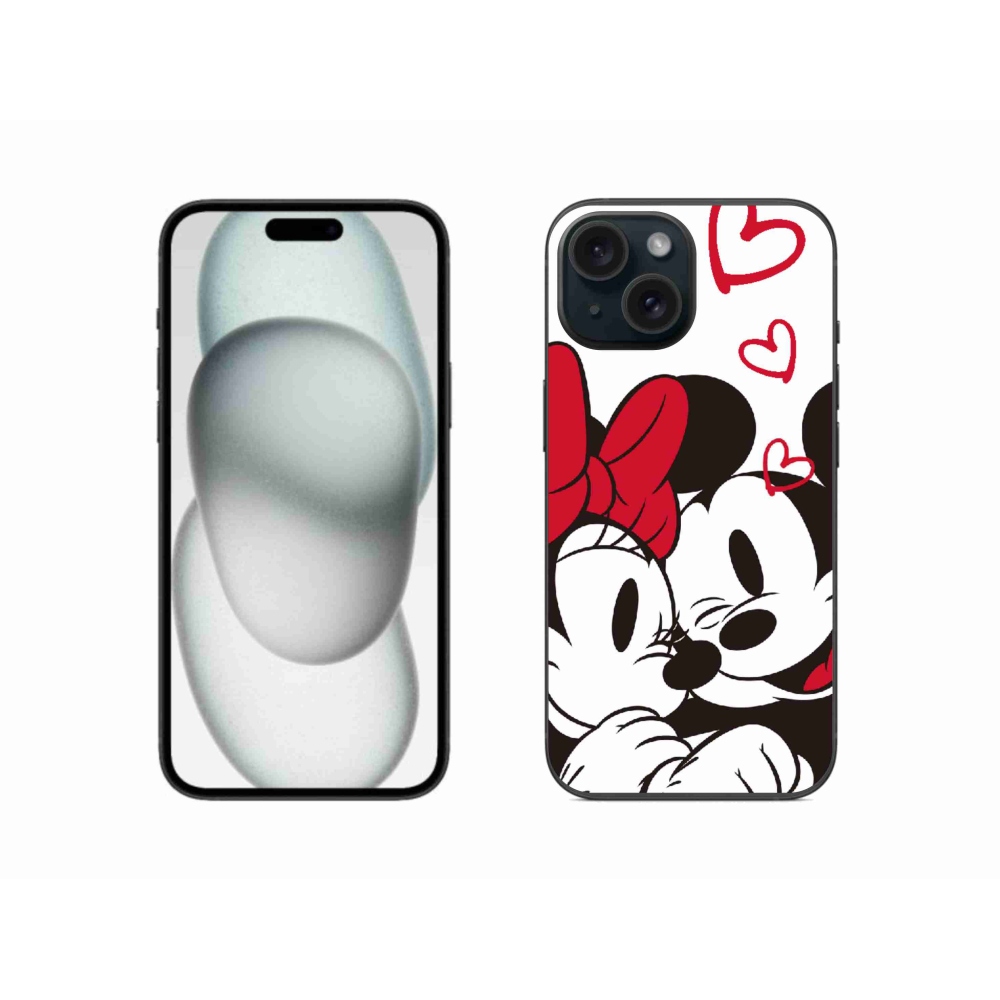 Gelový kryt mmCase na iPhone 15 - minnie a mickey