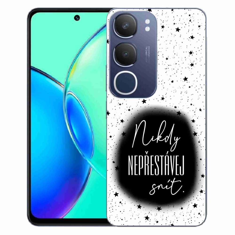 Gelový kryt mmCase na Vivo Y19s - citát 1 černobílé pozadí