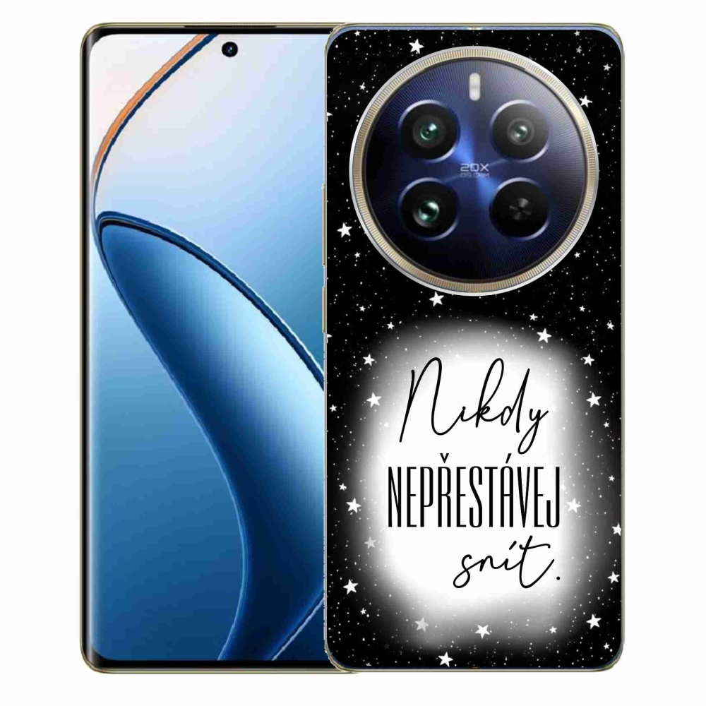 Gelový kryt mmCase na Realme 12 Pro 5G/12 Pro+ 5G - citát 1 bíločerné pozadí