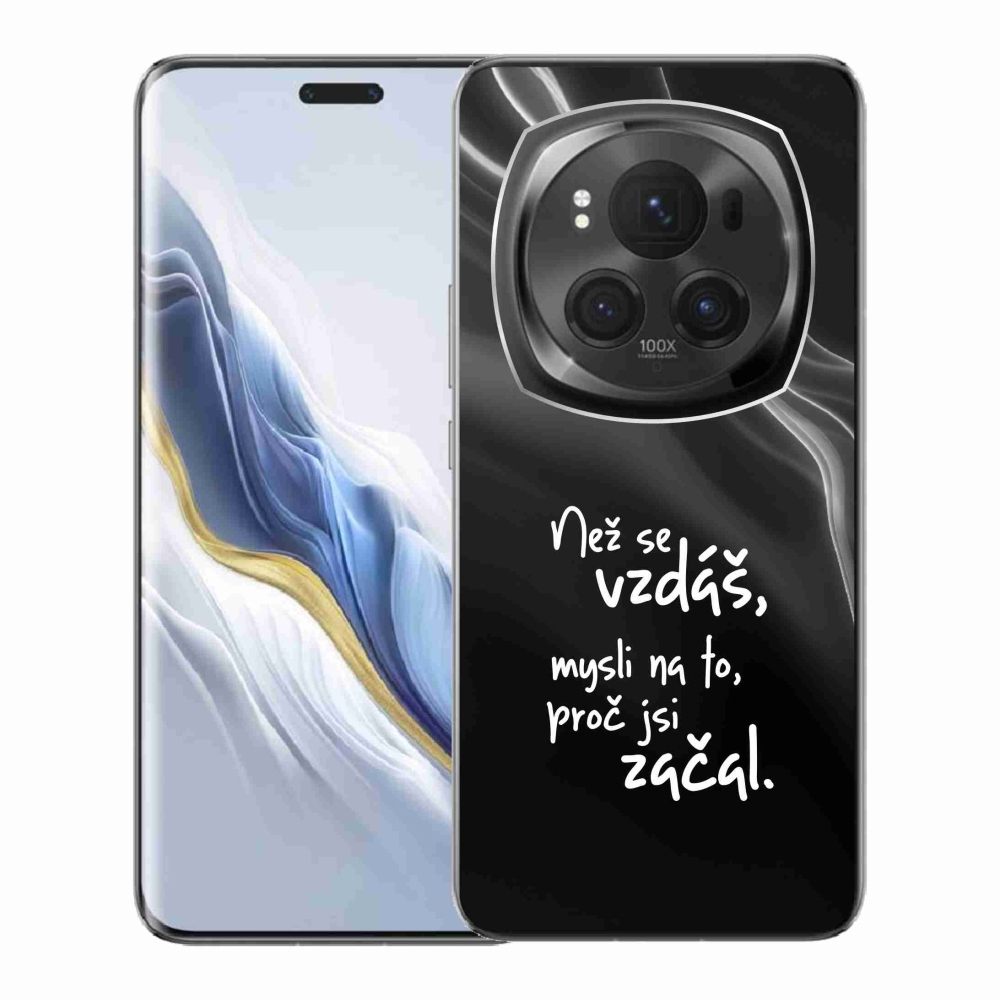 Gelový kryt mmCase na Honor Magic 6 Pro 5G - citát 2 černé pozadí
