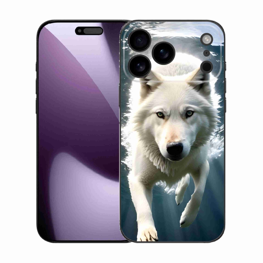Gelový kryt mmCase na iPhone 17 Pro Max - bílý vlk