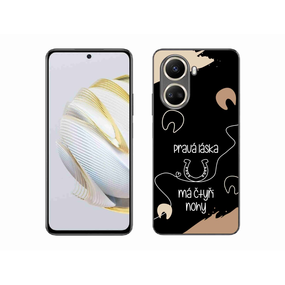 Gelový kryt mmCase na Huawei Nova 10 SE - koňský motiv černé pozadí