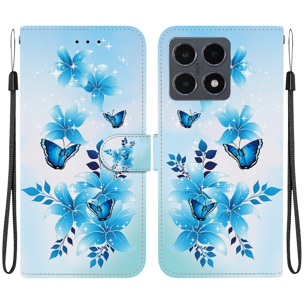 Versatile knížkové pouzdro na Xiaomi 15T - modří motýli