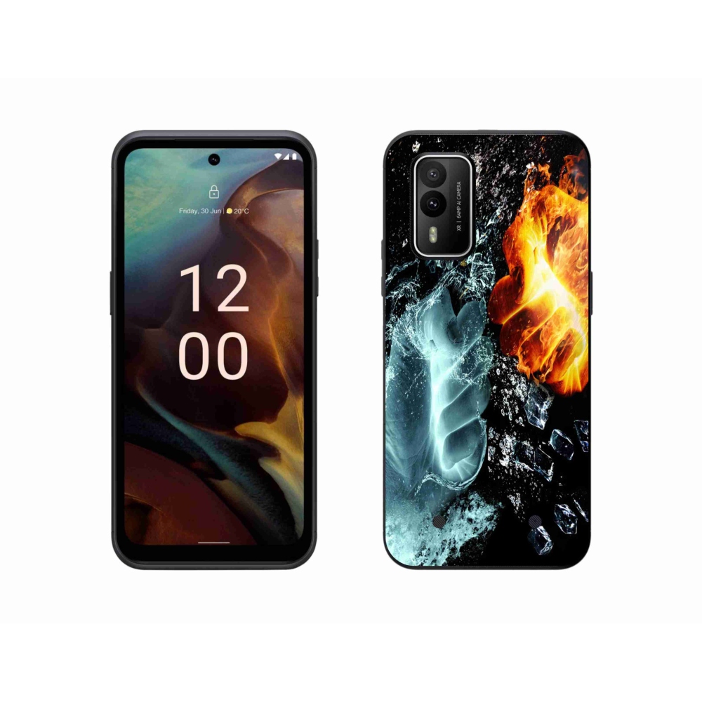 Gelový kryt mmCase na Nokia XR21 - voda a oheň