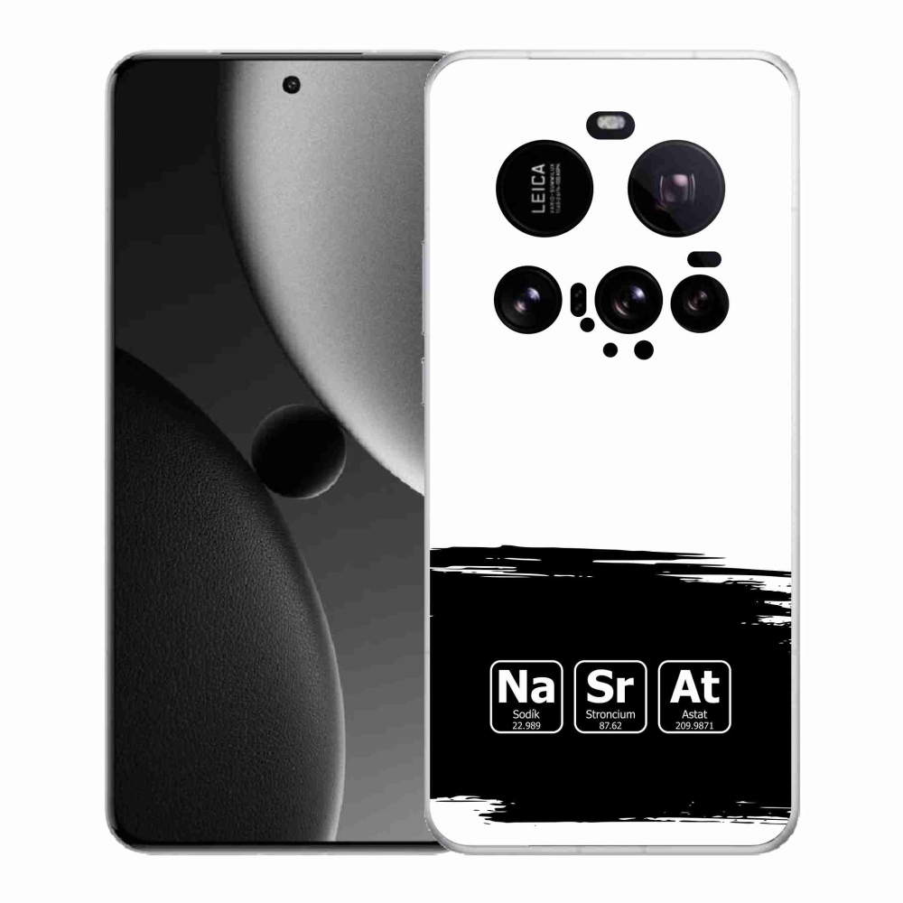Gelový kryt mmCase na Xiaomi 15 Ultra - chemické prvky černobílé pozadí