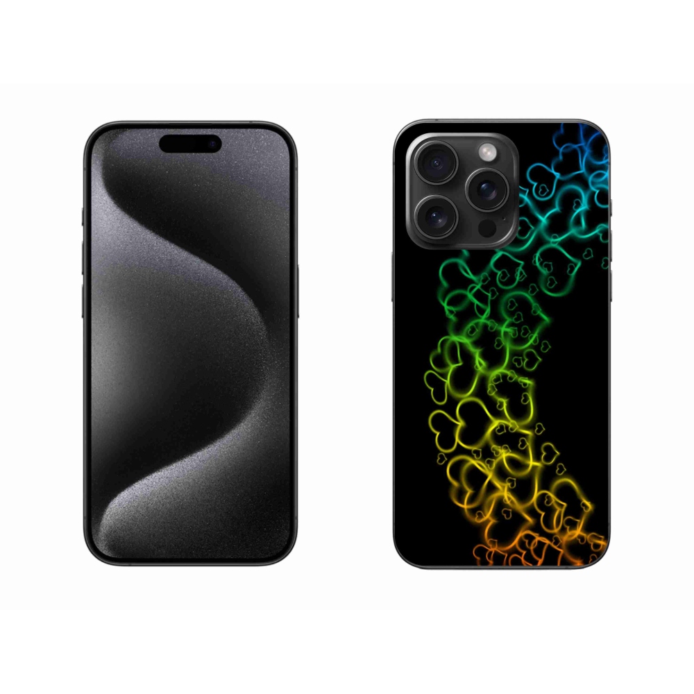 Gelový kryt mmCase na iPhone 15 Pro Max - barevná srdíčka