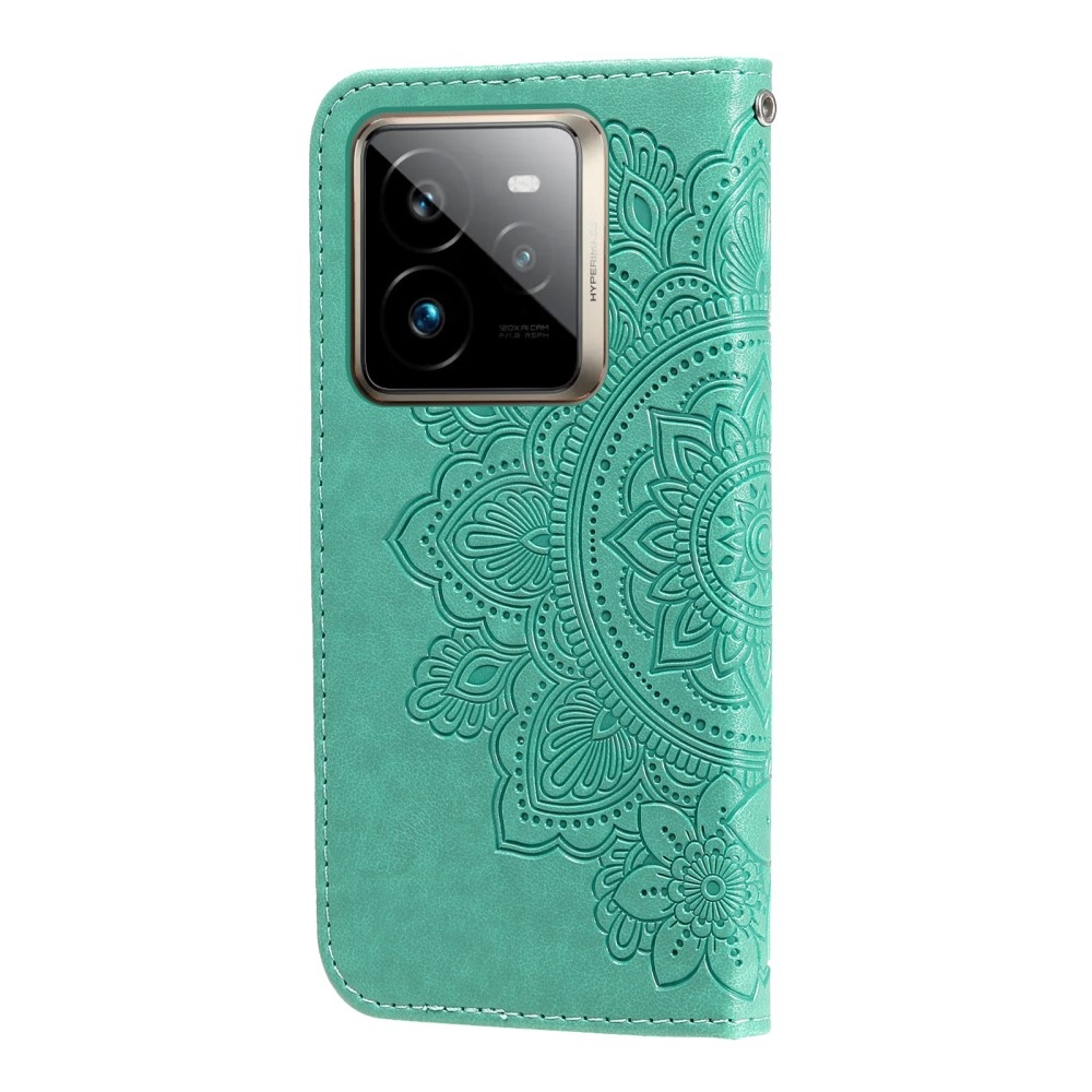 Mandala knížkové pouzdro na Realme GT 7 Pro 5G - modrozelené