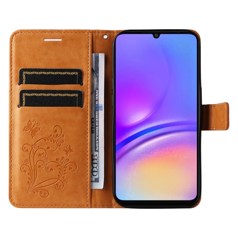 Big Butterfly knížkové pouzdro na Samsung Galaxy A06 4G - žluté