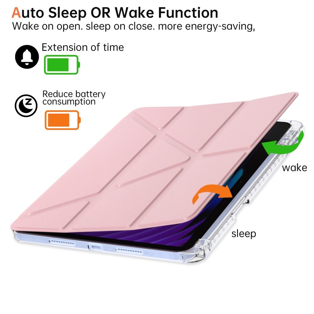 Origami chytré polohovací pouzdro na tablet Xiaomi Pad 7/7 Pro - růžové