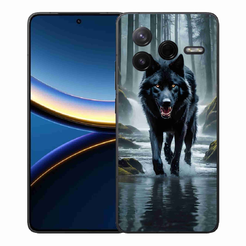 Gelový kryt mmCase na Xiaomi Poco F7 Pro - černý vlk