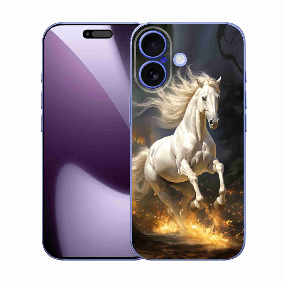 Gelový kryt mmCase na iPhone 17 - bílý kůň 2