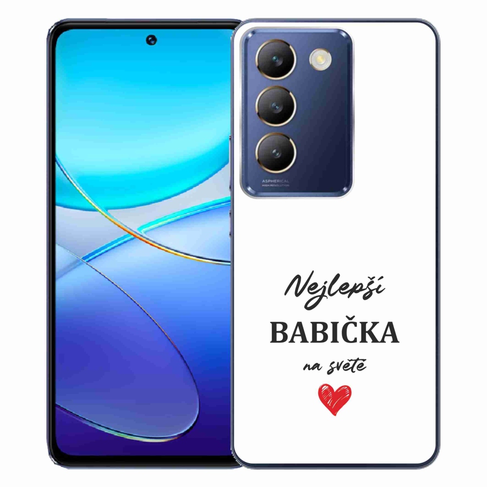 Gelový kryt mmCase na Vivo V40 SE 4G/5G - nejlepší babička 1 bílé pozadí
