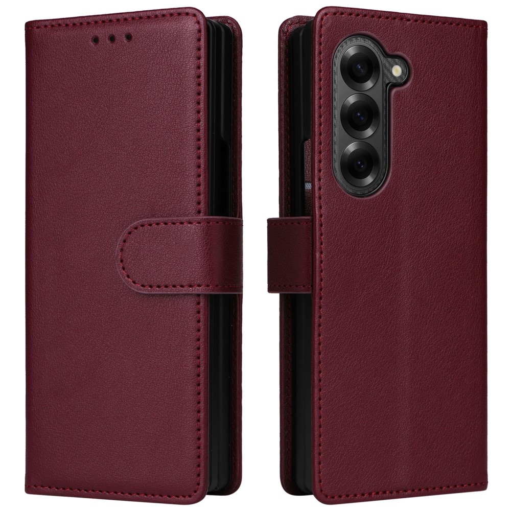 Wallet knížkové pouzdro na Samsung Galaxy Z Fold6 5G - vínové