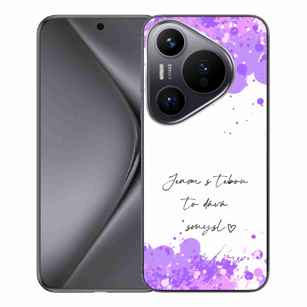 Gelový kryt mmCase na Huawei Pura 70 Pro - zamilovaný text bílé pozadí