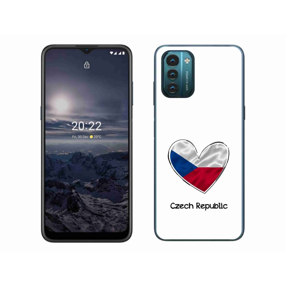 Gelový kryt mmCase na Nokia G11/G21 - vlajka srdce bílé pozadí