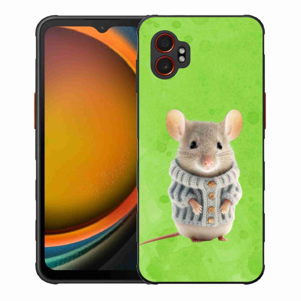 Gelový kryt mmCase na Samsung Galaxy Xcover 7 Pro - myška ve svetru