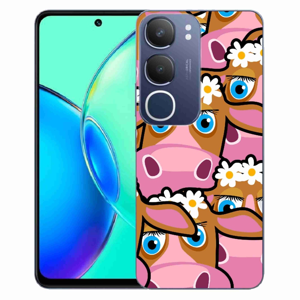 Gelový kryt mmCase na Vivo Y19s - kreslené kravičky