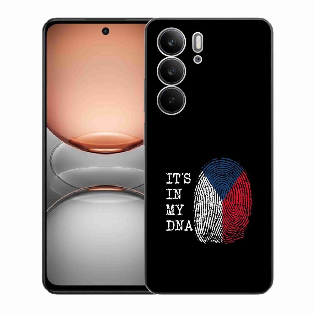Gelový kryt mmCase na Realme C75 - vlajka otisk prstu černé pozadí